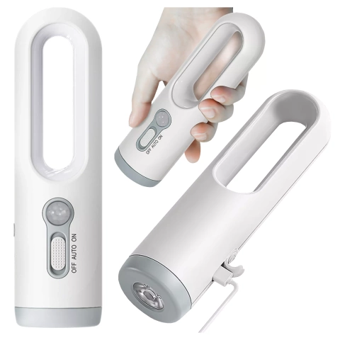 Přenosná stolní lampa Alogy Night LED s pohybovým senzorem a baterkou, bílá