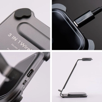 Ładowarka 3w1 Forcell F-Energy Simply Charge do Apple/Samsung szara