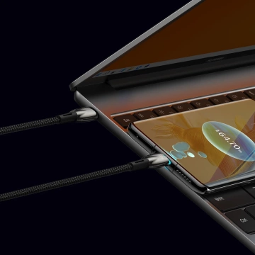 Rýchlonabíjací kábel Baseus Glimmer Series USB-C 480 Mb/s PD 100 W 1 m čierny