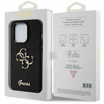 Originálne puzdro GUESS Hardcase GUHCP15LHG4SGK pre iPhone 15 PRO (Fixed Glitter Big 4G / black)