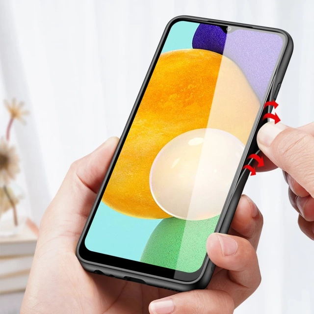 Kryt puzdra Dux Ducis Fino pokrytý nylonovým materiálom Samsung Galaxy A03s šedý