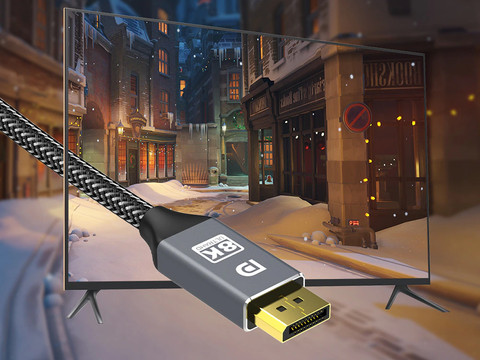 Kabel mit Alogy 2x Display Port DP 1.4 8K 30AWG Stecker für TV PC 3m
