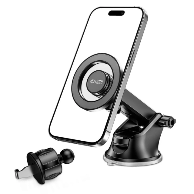 Uchwyt samochodowy Magnetic do MagSafe Dashboard & Vent Car Mount N51 uchwyt do auta do telefonu na szybę / deskę rozdzielczą do kratki wentylacyjnej Czarny