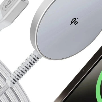 Esr Halolock Qi2 Mini magnetická Magsafe bezdrátová nabíječka 15W stříbrná indukční nabíječka