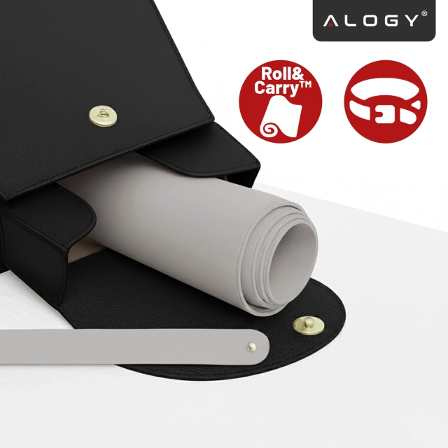 Podkładka na biurko 90×45 cm – antypoślizgowa mata ochronna z eleganckiej ekoskóry PU, pod mysz i klawiaturę, stylowa i trwała – Alogy WorkMat™ Szara