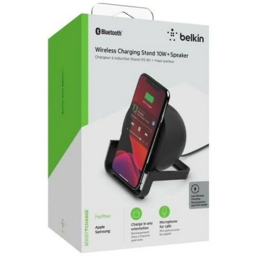 Indukční nabíječka reproduktor Belkin 10W černá/černá AUF001VFBK