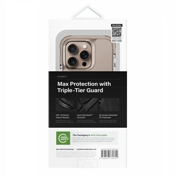 Etui UNIQ Combat für iPhone 16 Pro 6,3" Magclick Charging Złoty/Taupe Gold