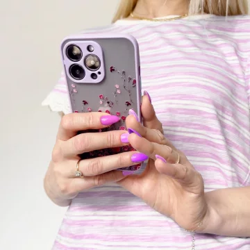 Design Case für das iPhone 12 Pro, ein Blumenetui in Dunkelblau