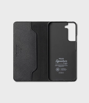 Flipové kožené pouzdro Ringke Folio Signature pro Samsung Galaxy S22 (S22 Plus) černé (FSS118R262)