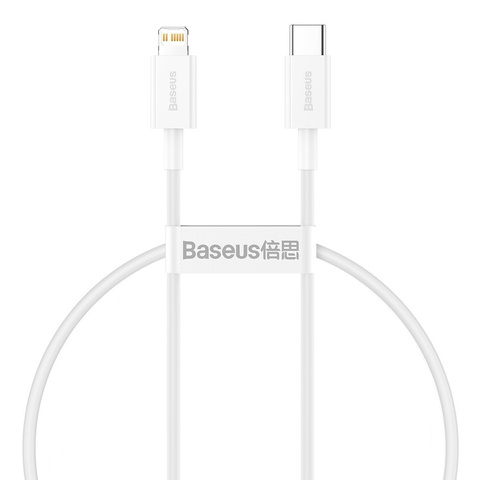 Кабель USB-C до серії Lightning Baseus Superior, 20W, PD, 0.25m (білий)