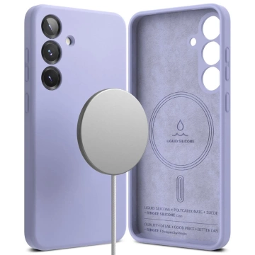 Чохол для Samsung Galaxy S25 Plus з лавандовим кільцем, силіконовий, магнітний, MagSafe