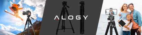 Stativ Fotografie Stativ Universal Kameraständer 1/4 Kamera Handyhalter 170 cm Alogy Schwarz