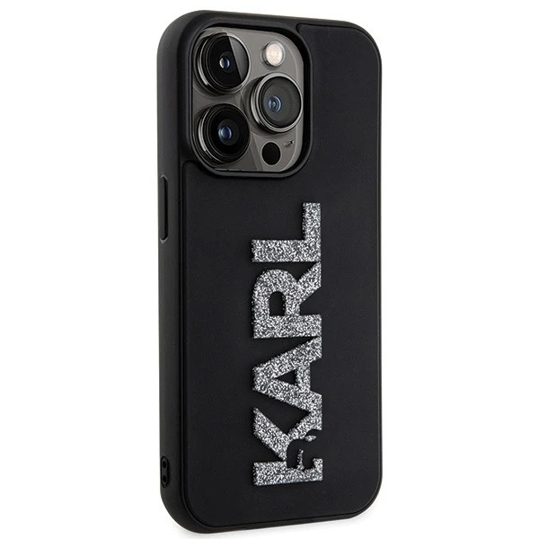 Etui Karl Lagerfeld KLHCP15L3DMBKCK do iPhone 15 Pro 6.1" czarny/black hardcase 3D Rubber Glitter Logo