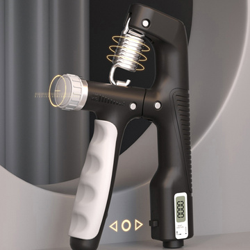 Grip pro cvičení rukou, nastavitelný 10-100 kg, trénink, sport, rehabilitace, s pultovým displejem, Černá
