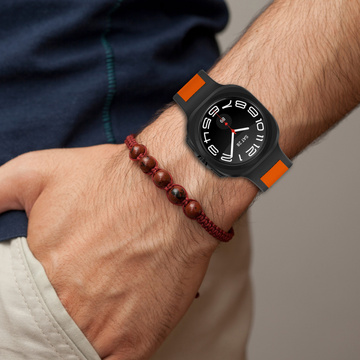 Řemínek na chytré hodinky pro Samsung Galaxy Watch Ultra 47 mm černý a oranžový