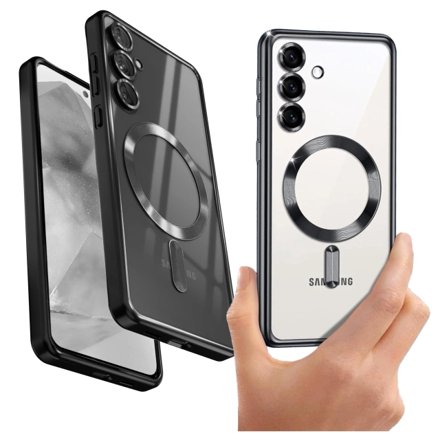 Samsung Galaxy S25 Plus Alogy LuxeShield™️ Glamour Luxus-Ringhülle mit Kameraabdeckung, Schwarz