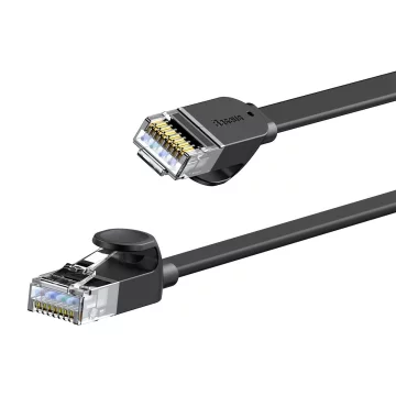 Baseus Speed ​​​​Six plochý síťový kabel RJ45 1000 Mbps 1,5 m černý (WKJS000001)