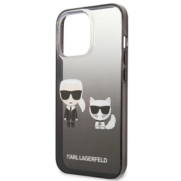 Karl Lagerfeld KLHCP13LTGKCK iPhone 13 Pro / 13 6,1" pevný obal čierny/čierny Gradient Ikonik Karl
