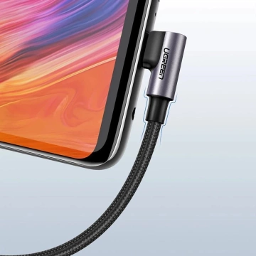 Kabel USB-A – USB-C 3A 3m Ugreen US284 70255 Kątowy Szary