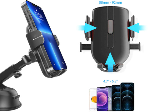 Alogy držák telefonu do auta 2 v 1 na čelní sklo na mřížku palubní desky Organizér