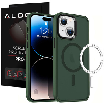 Protective MagMat Case for MagSafe for Apple iPhone 13 Mini Matte Green Glass