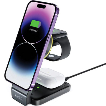 TECH-PROTECT QI15W-A28 3V1 MAGNETICKÁ BEZDRÔTOVÁ NABÍJAČKA MAGSAFE ČIERNA