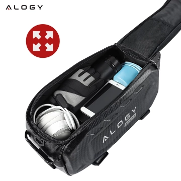 Brašna na tašku na kolo 2,5 l rám na řídítka rám na tašku obal na tašku 23,6 x 10,5 x 10 cm (S) Alogy Sport černá