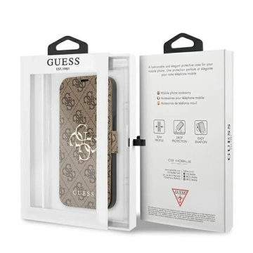 Etui Guess GUBKP13X4GMGBR do Apple iPhone 13 Pro Max 6,7" brązowy/hnedá kniha 4G Big Metal Logo