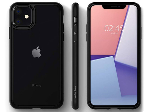 Spigen Ultra Hybrid case for Apple iPhone 11 Matte Black alogy glass