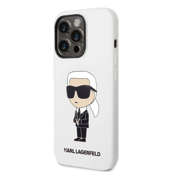 Karl Lagerfeld KLHCP14XSNIKBCH case for iPhone 14 Pro Max 6.7" hardcase Silicone Ikonik white/white