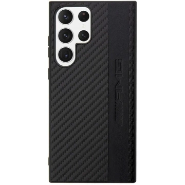 Etui AMG AMHCS23LBLSCA do Samsung Galaxy S23 Ultra S918 čierne/čierne pevné puzdro Carbon Stripe