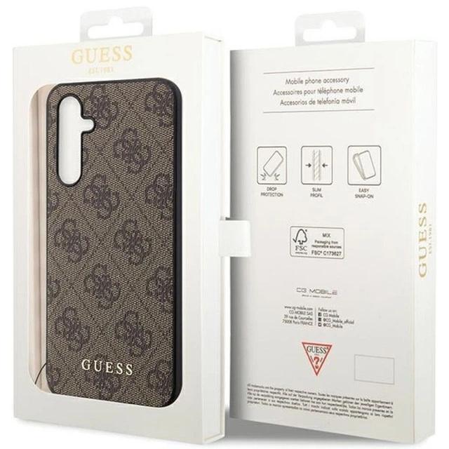 Originální pouzdro GUESS Hardcase GUHCS23FEGF4GBR pro Samsung Galaxy S23 FE (4G Charm / hnědá)