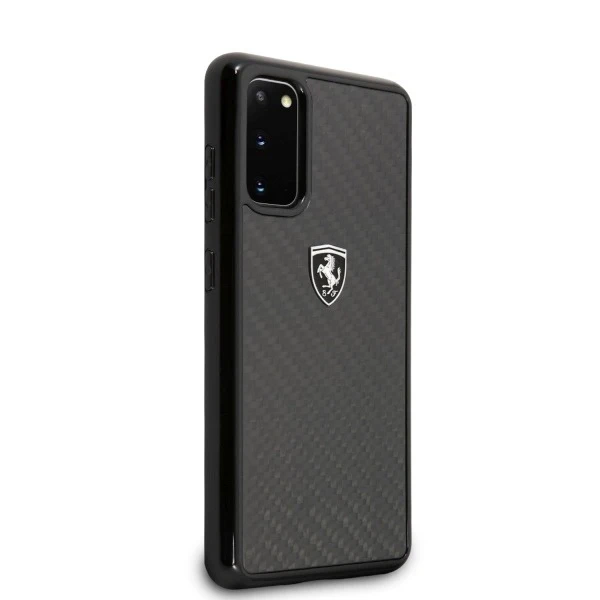 Pevné pouzdro Ferrari pro Samsung Galaxy S20 black/black Carbon Heritage