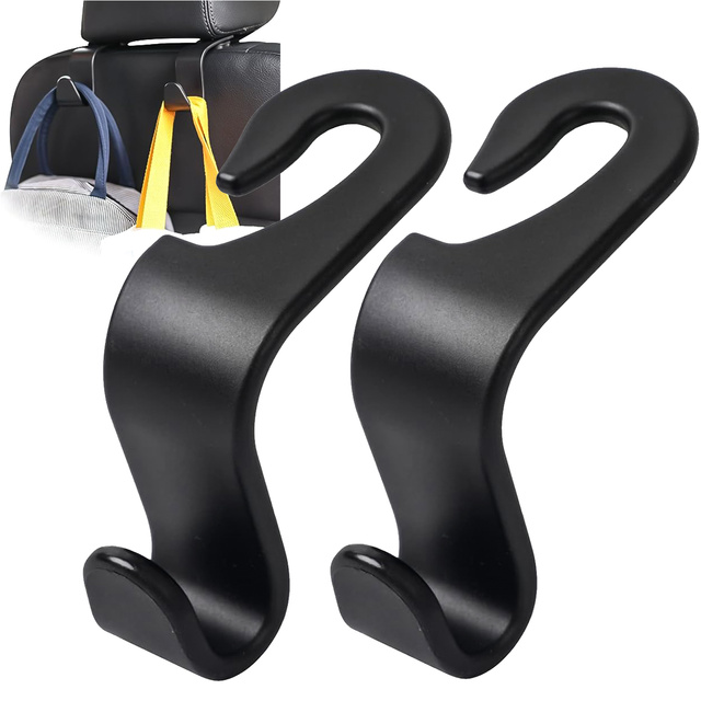 2x Hanger holder car hook for seat headrest car organizer hook Alogy Car Black