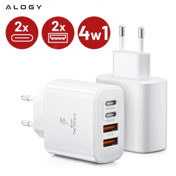 Alogy HUB Splitter Adapter for Laptop Computer USB-C to 3x USB-A 2.0 1x USB-A 3.0 Gray