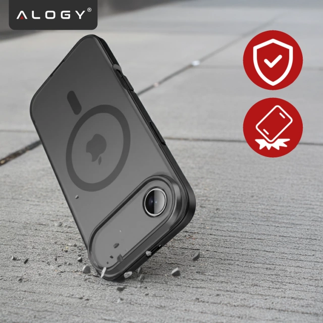 Pouzdro pro Apple iPhone 16 Pro Max Alogy MagSafe Hybrid Matte Case Matte Cover with Lens Protection Black