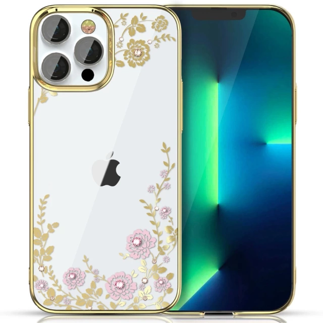 Kingxbar Moon Series Luxushülle mit Swarovski-Kristallen für iPhone 13 Pro Roségold