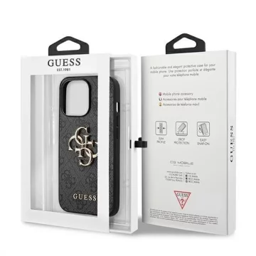 Guess GUHCP13X4GMGGR iPhone 13 Pro Max 6,7" szary/šedé pevné pouzdro 4G velké kovové logo