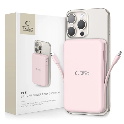 Powerbank MagSafe 10000mAh Tech-Protect PB31 LifeMag Różowy
