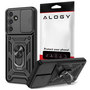 Case for Samsung Galaxy S25 armored Slide Case Ring housing camera protection Camshield Alogy black Glass