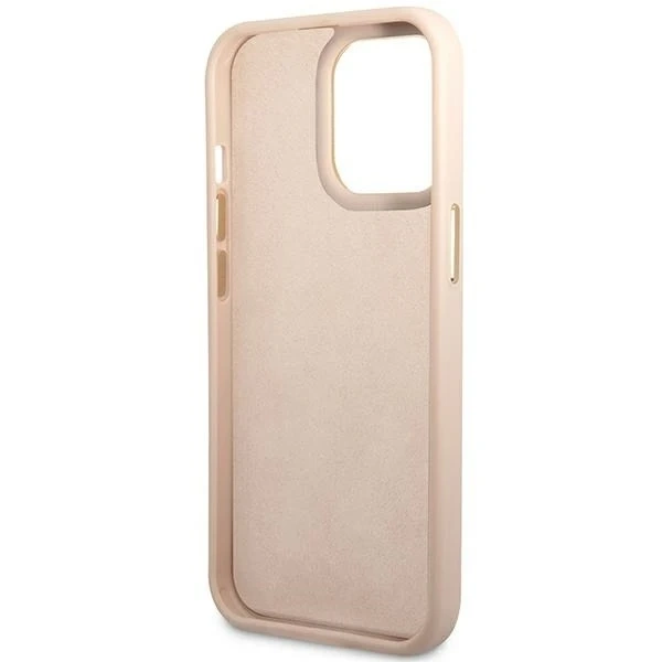 Etui Guess GUHCP14XHG4SHP pro Apple iPhone 14 Pro Max 6,7" różowy/růžový pevný obal 4G Vintage Gold Logo