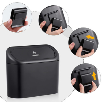 Автомобільний сміттєвий бак органайзер міні невеликий бак для автомобіля Alogy чорні пакети для сміття 90 шт. суміш з 6 рулетів