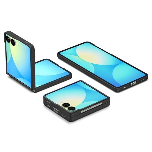 Etui Galaxy Z Flip 7 Spigen AirSkin Aramid Black Smukłe