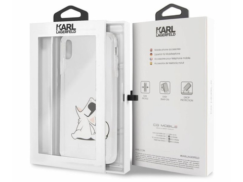 Etui Karl Lagerfeld Choupette pro Apple iPhone XS Max Clear