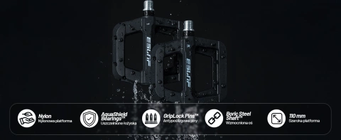 Платформні велосипедні педалі для шосейних та гірських велосипедів, платформа MTB, 3 підшипники, чорні, комплект [2 шт.] Чорний