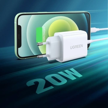 Nástěnná nabíječka UGREEN USB Power Delivery 3.0 Quick Charge 4.0 20W 3A bílá (60450)
