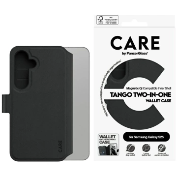 Puzdro CARE pre Samsung Galaxy S25 od PanzerGlass Feature Tango Wallet 2v1 čierne