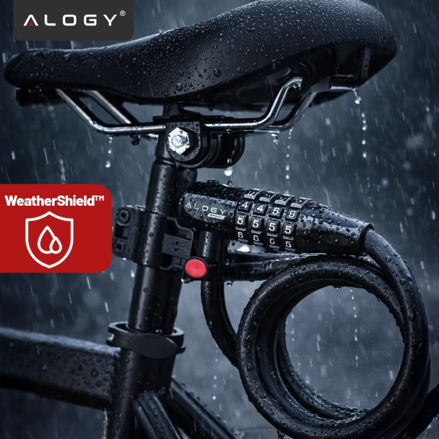 Zámok na bicykel zámok na bicykel silný kábel 120cm Zabezpečenie bicykla Alogy s kódovým kombinovaným kľúčom čierny