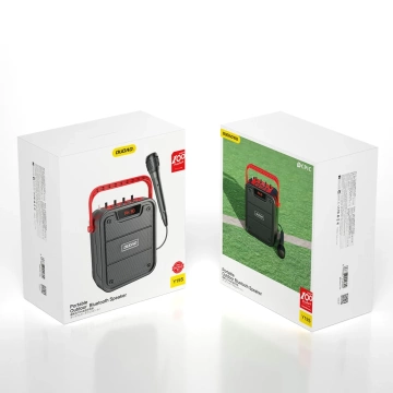 Dudao głośnik bezprzewodowy Bluetooth 5.0 10W 4800mAh mikrofon zestaw do karaoke czarny (Y15s-black)