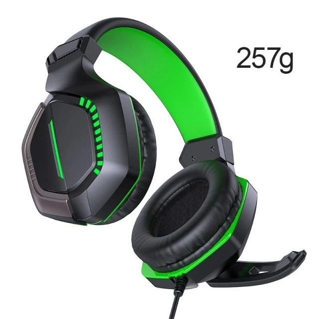 Herné slúchadlá do uší Joyroom 3,5 mm mini jack s diaľkovým ovládaním a mikrofónom pre hráčov čierne (JR-HG1 zelené)